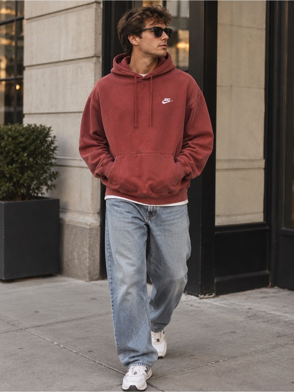 Nike Men's Rust Red Pullover Hoodie